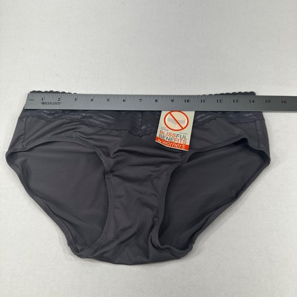 Blissful Benefits By Warner's Women's Size 7 Large Panty Lace Hipster Gray New - Picture 6 of 8